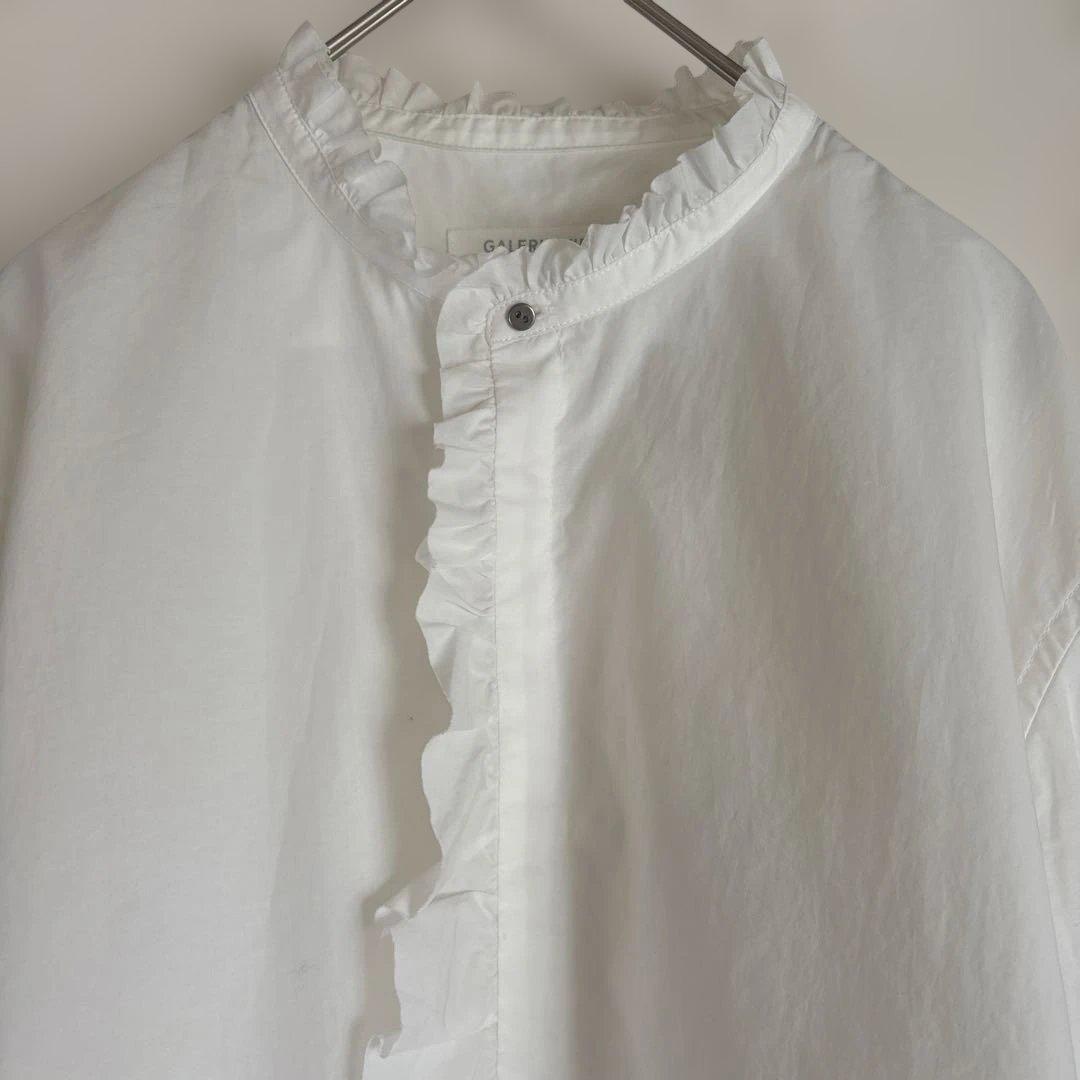 GALERIE VIE コットンタイプライター カットオフフリルシャツ2.6万