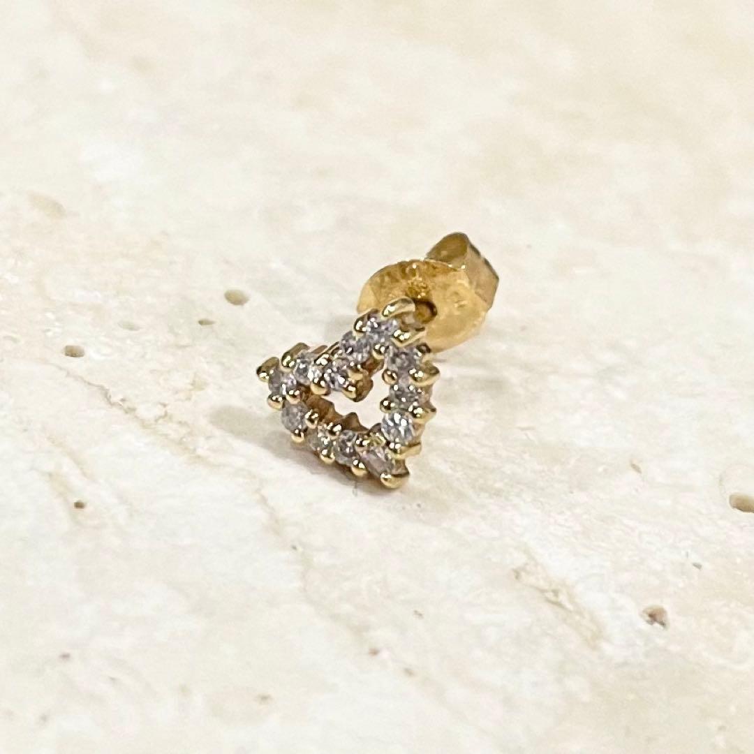 K18 ダイヤモンド ピアス ハート デザイン
