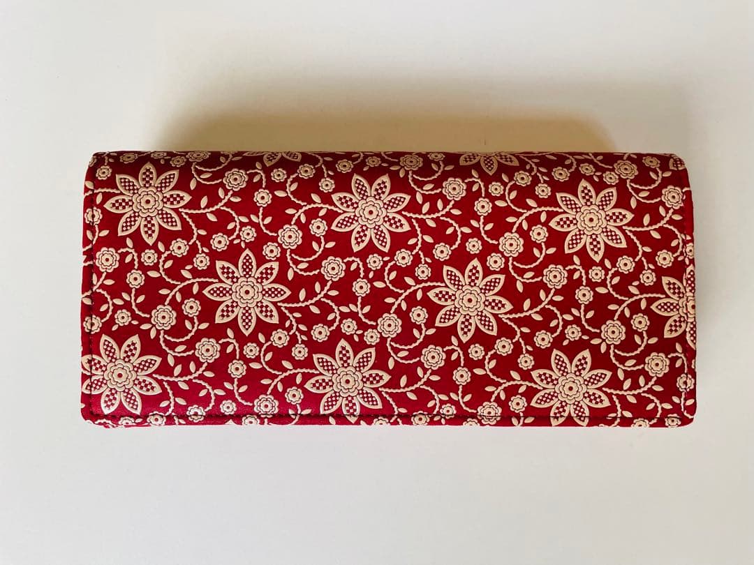 【印傳屋】新品　クレマチス　赤漆　長財布