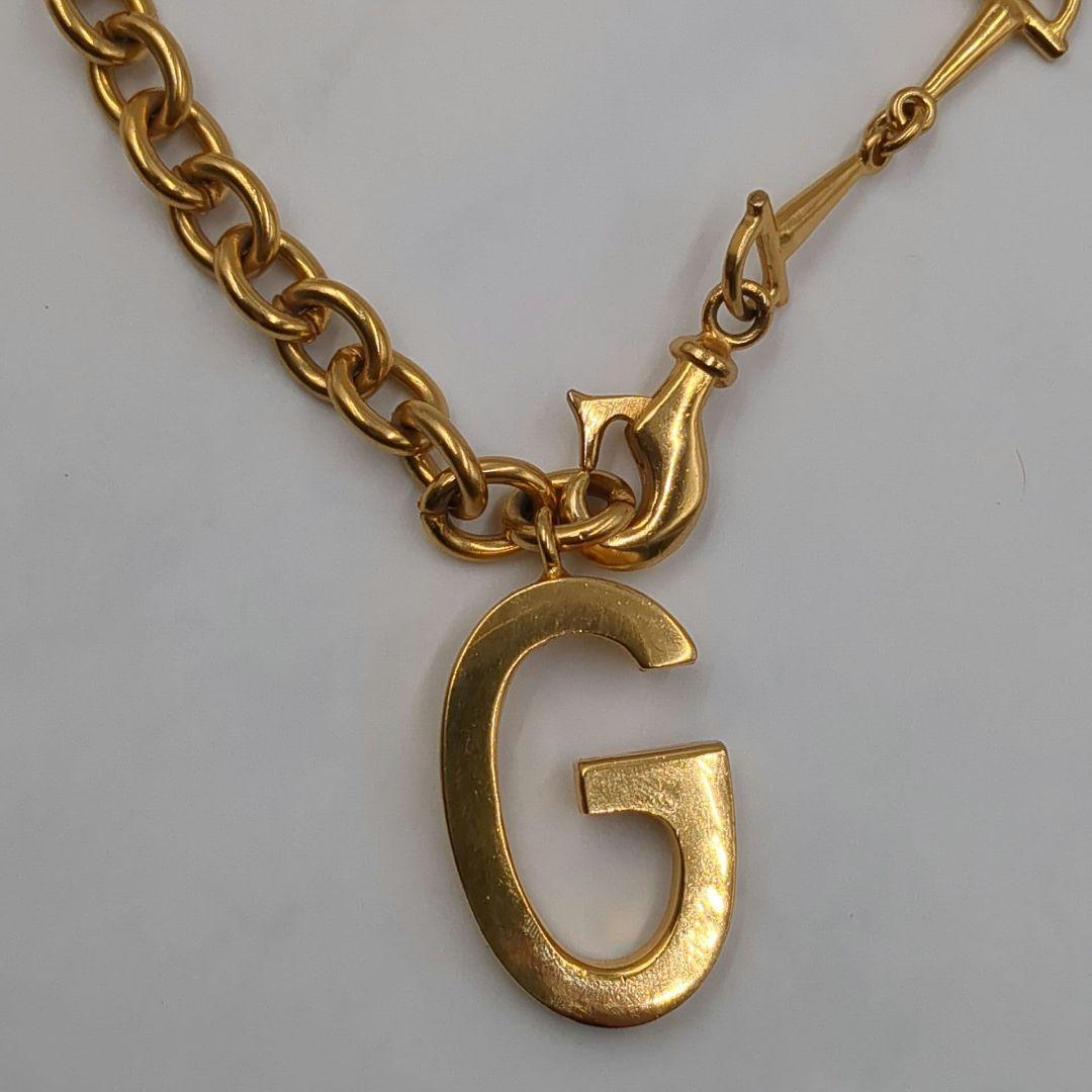 美品 GUCCI グッチ ホースビット ロゴ ネックレス チェーン