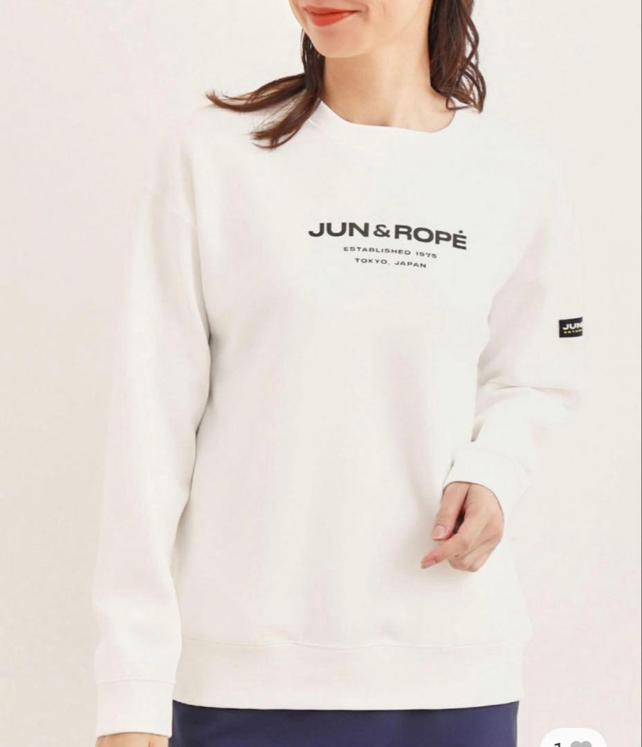 新品タグ付き　JUN&ROPE プレイド柄PLAYロゴ　プルオーバー　白　M