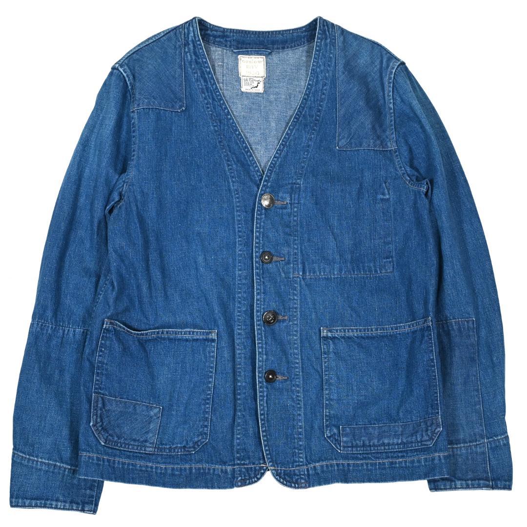 オアスロウ　エンジニアジャケット　ノーカラー　デニム　コンチョ　Sサイズ