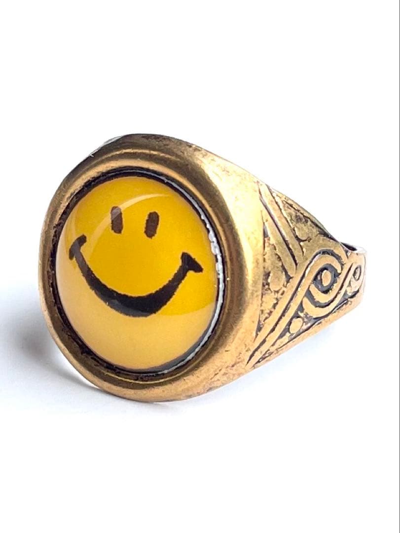 70年代☆スマイリー☆ニコちゃん☆ビンテージリング☆指輪☆ヒッピー☆バイカー