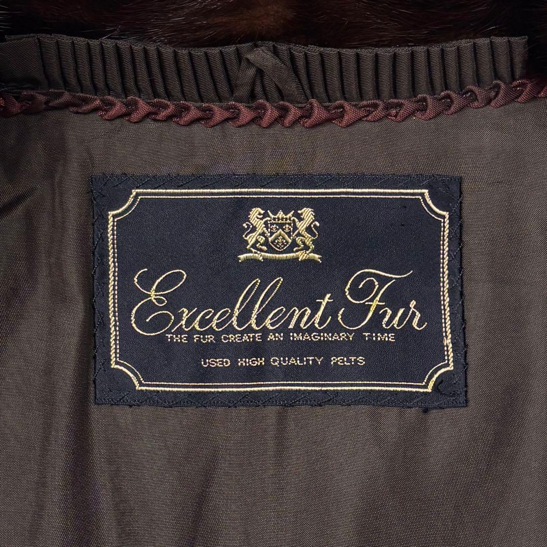 大きいサイズ　毛皮コート　ファーコート　ミンク　ブラウン　13号　XL　毛並み◎