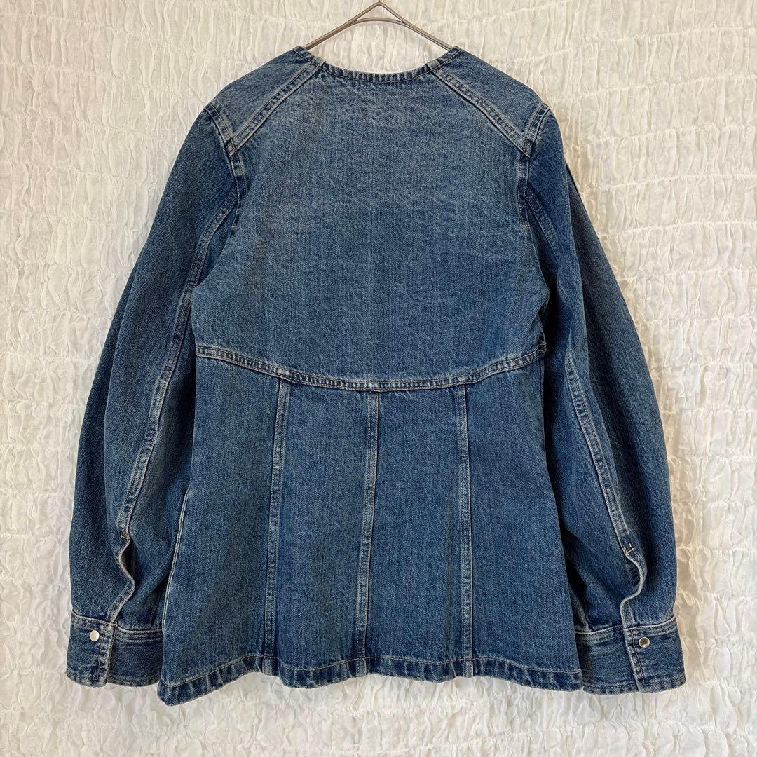 アダムエロペ フロント ホック デニム ブラウス＆パンツ セットアップ 2025