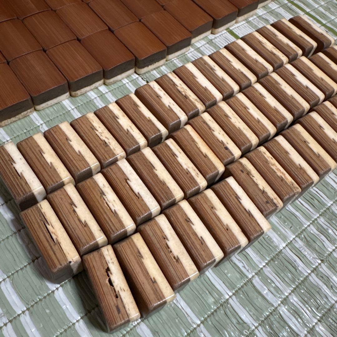 麻雀牌　天然素材　時代骨牌　竹背牌　昭和　レトロ　希少　レア　索子　タケノコ