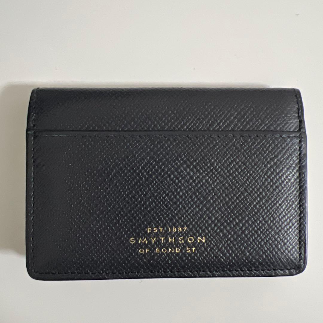 【！！年始特別値下！！】SMYTHSON Panamaレザー名刺入れ(ネイビー)