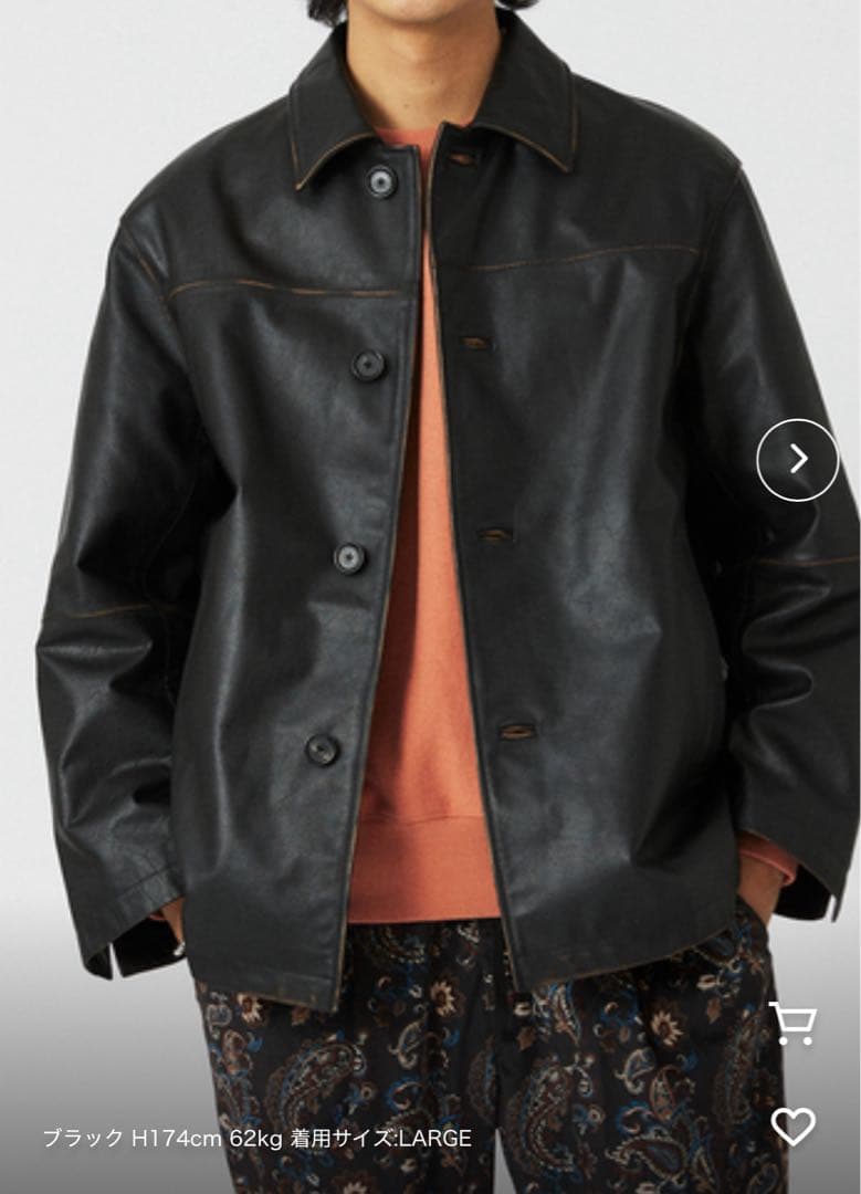 SKOOKUM / スクーカム 別注 バッファローレザー カバーオール　茶芯