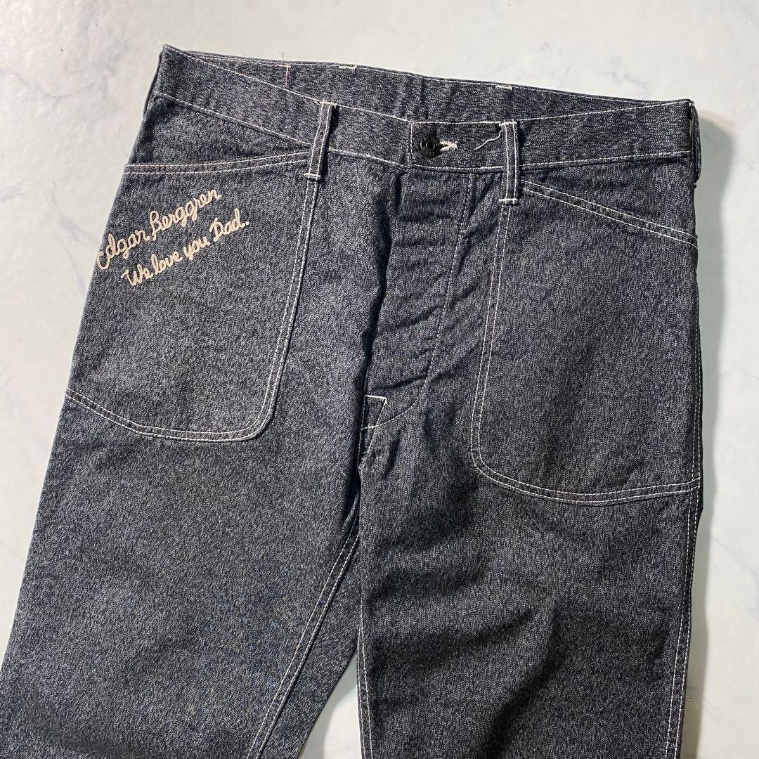 【美品】ウィアード　ベイカーパンツ　ブラックシャンブレー　ごま塩　シンチバック