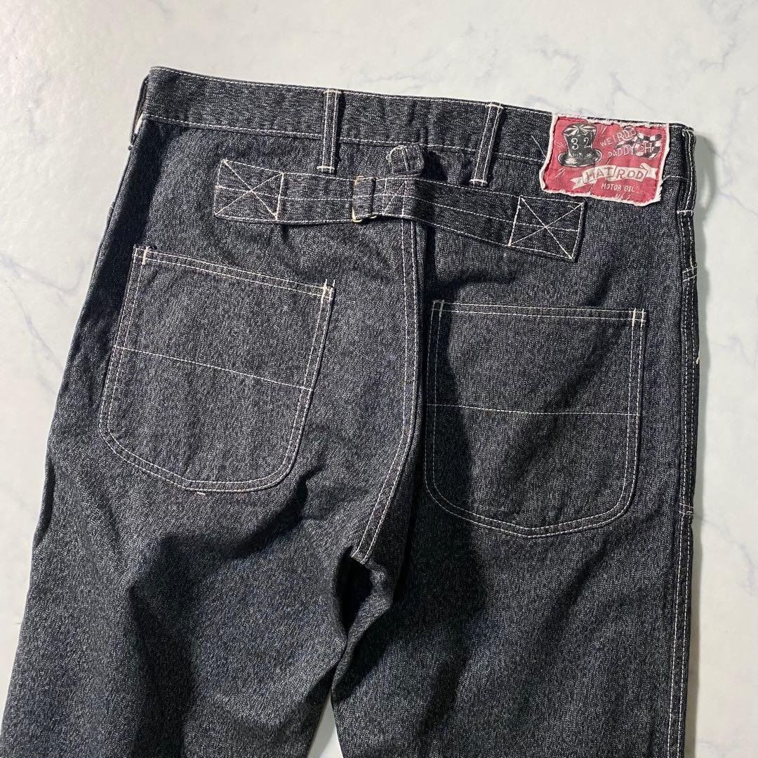 【美品】ウィアード　ベイカーパンツ　ブラックシャンブレー　ごま塩　シンチバック