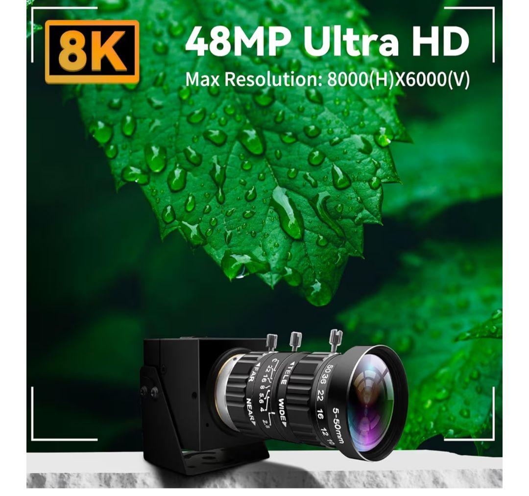 ELP 48メガピクセル USBカメラ 8K ウルトラHDカラー