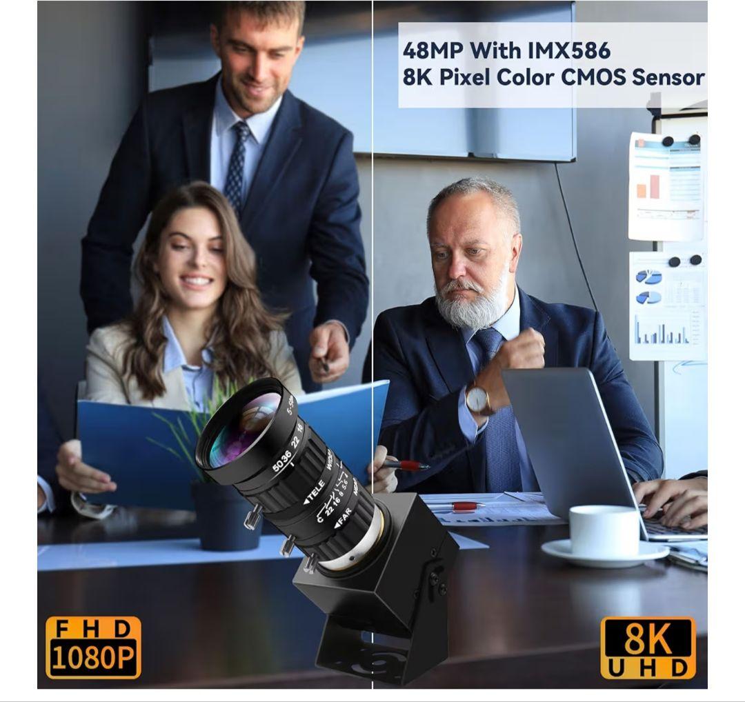 ELP 48メガピクセル USBカメラ 8K ウルトラHDカラー