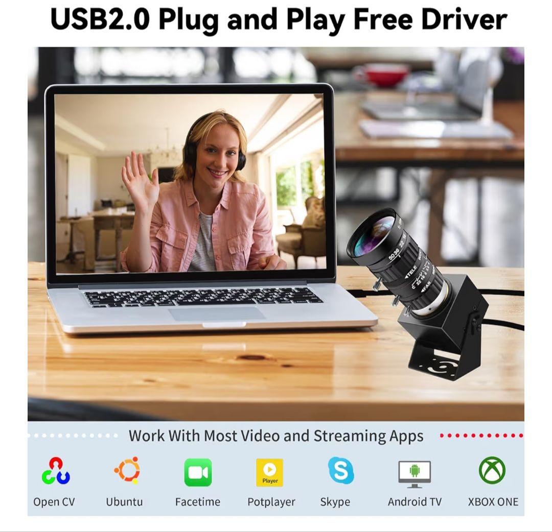 ELP 48メガピクセル USBカメラ 8K ウルトラHDカラー