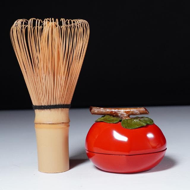 塗師充雅　輪島塗乾漆柿飾香合　共箱　茶道具　漆器