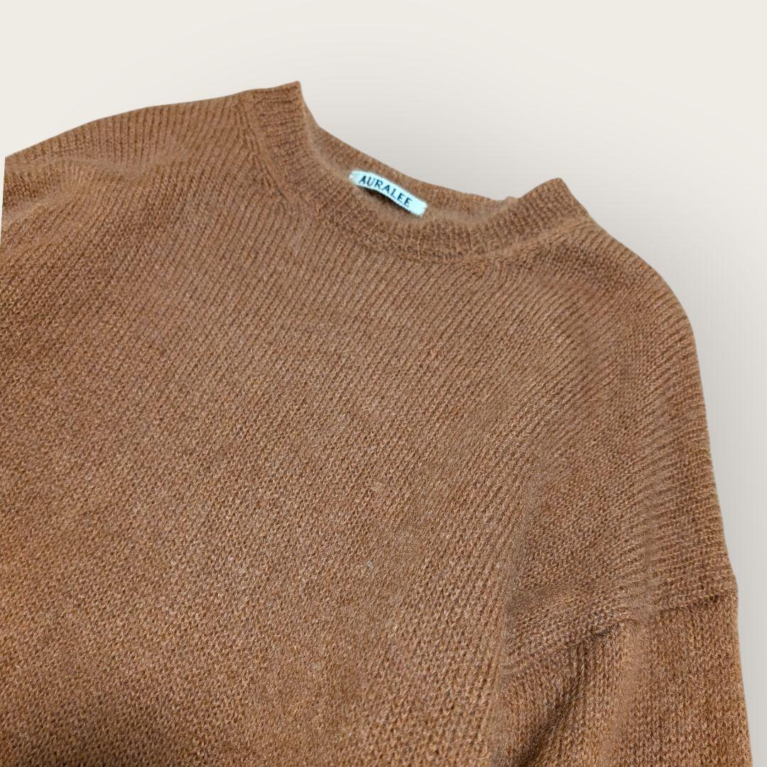 AURALEE　オーラリー　ブラウン　クルーネックニットセーター　サイズ3