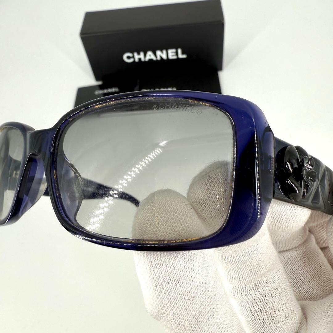 CHANEL サングラス 5111 ココマーク ブラック ブルー カメリア 黒