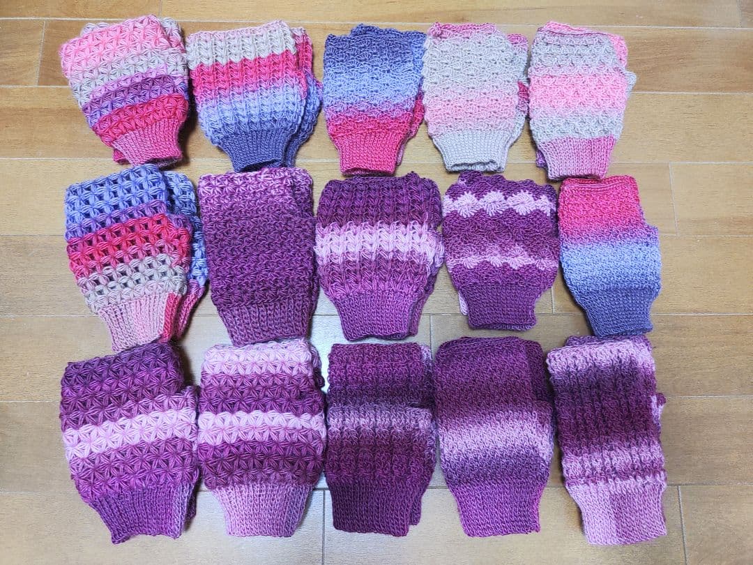 ハンドメイド 指なし手袋 16組