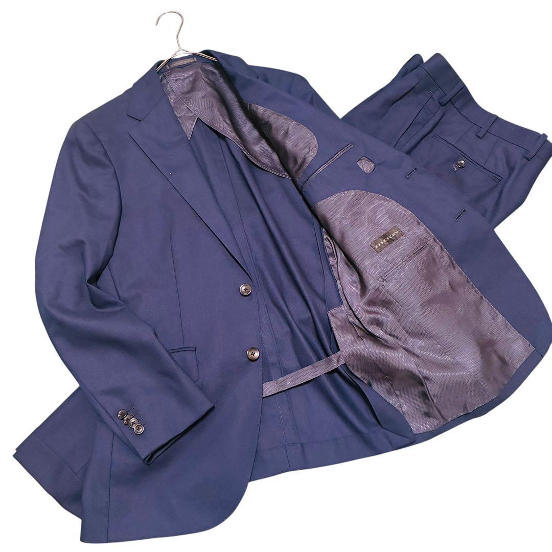 【良品】ヒルトン　ロロピアーナ　スーツ　セットアップ　ネイビー　YA5