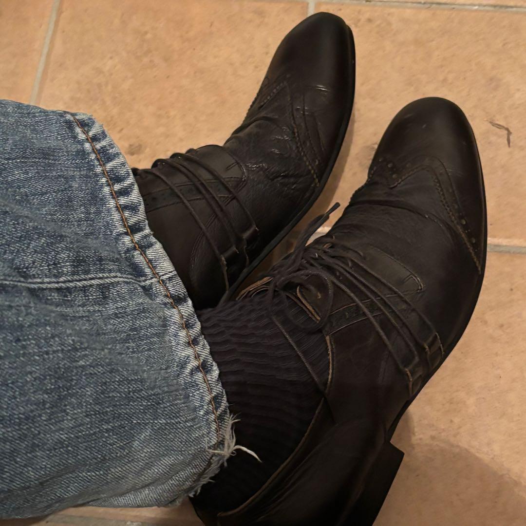 靴 2000s archive design leather shoes