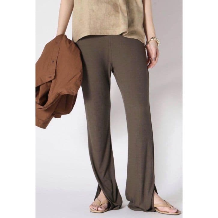 新品未使用 muse ドゥーズィエムクラス リブパンツレギンス ブラウン フレア