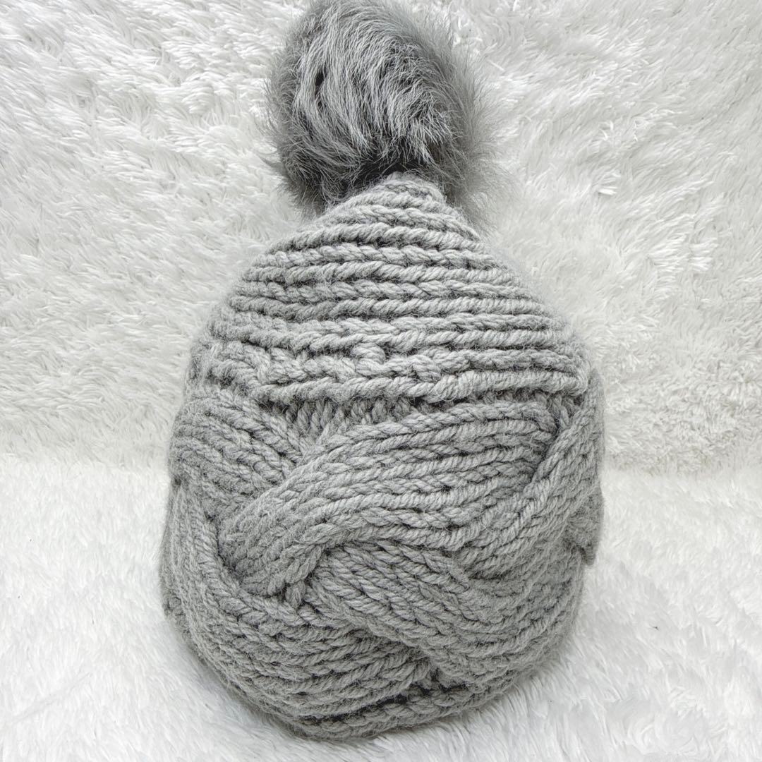 未使用 KARL DONOGHUE ニットキャップ 英国製 ウール ラム ポンポ