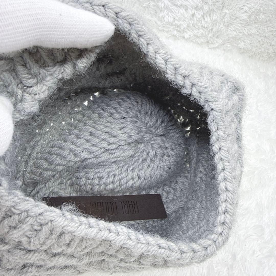 未使用 KARL DONOGHUE ニットキャップ 英国製 ウール ラム ポンポ