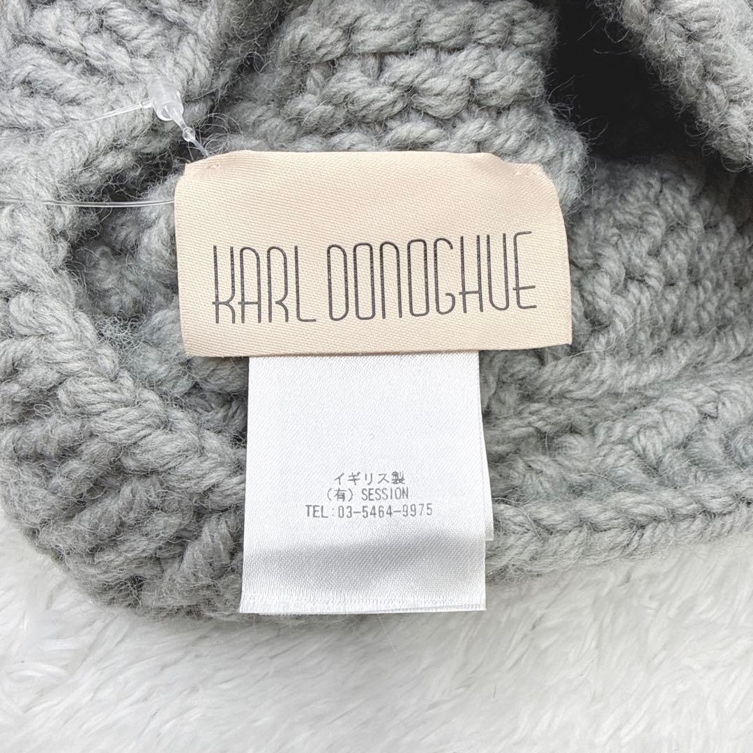 未使用 KARL DONOGHUE ニットキャップ 英国製 ウール ラム ポンポ