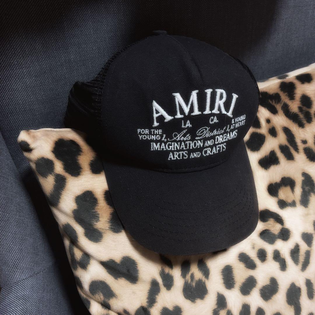 AMIRI アミリメッシュキャップ 刺繍ロゴ ブラック黒 ユニセックスサイズ
