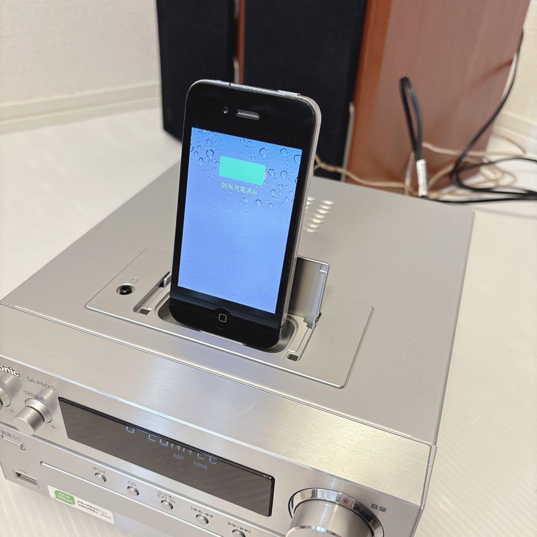 【希少】 完品 動作品 SA-PMX5 CDステレオ ミニコンポ　iPodドック