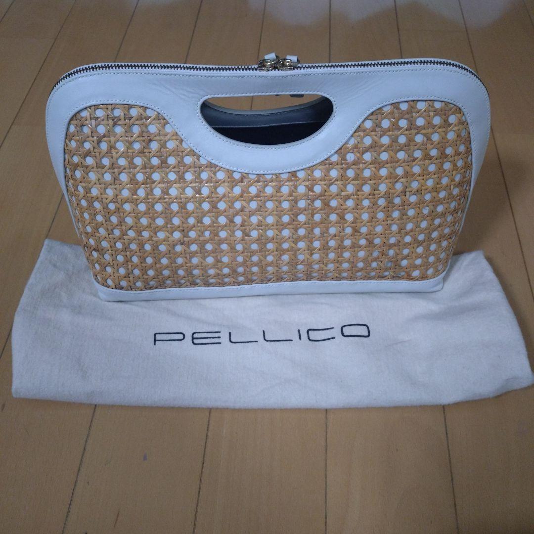 PELLICO　ペリーコ ラタン風ハンドバッグ　かごバッグ ホワイト
