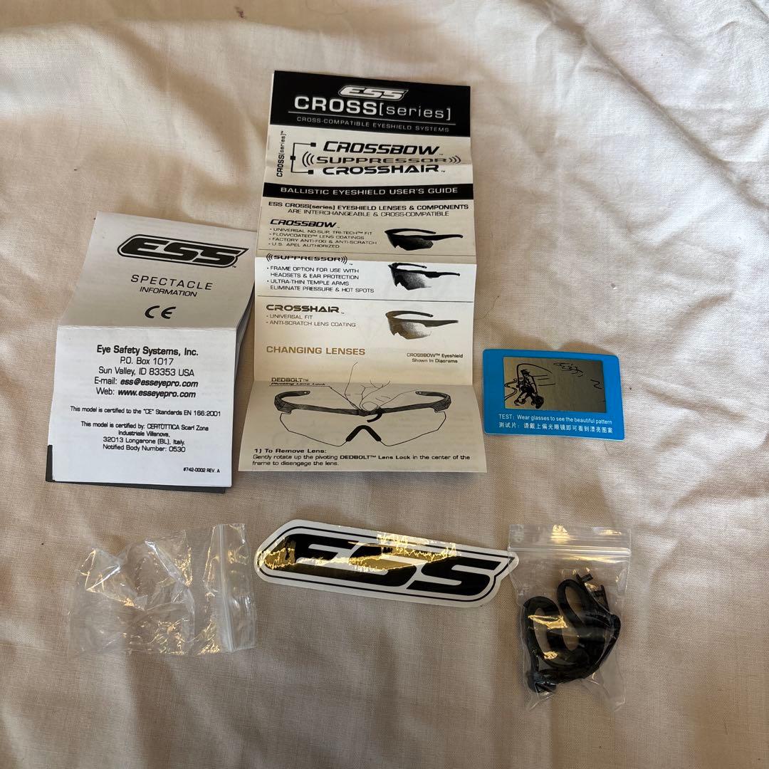 【一部未使用】ESS サングラス ゴーグル 替えレンズ付き　CROSSBOW