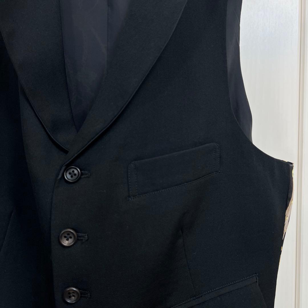 Yohji Yamamoto バックグラフィックデザイン ウールギャバ ジレ