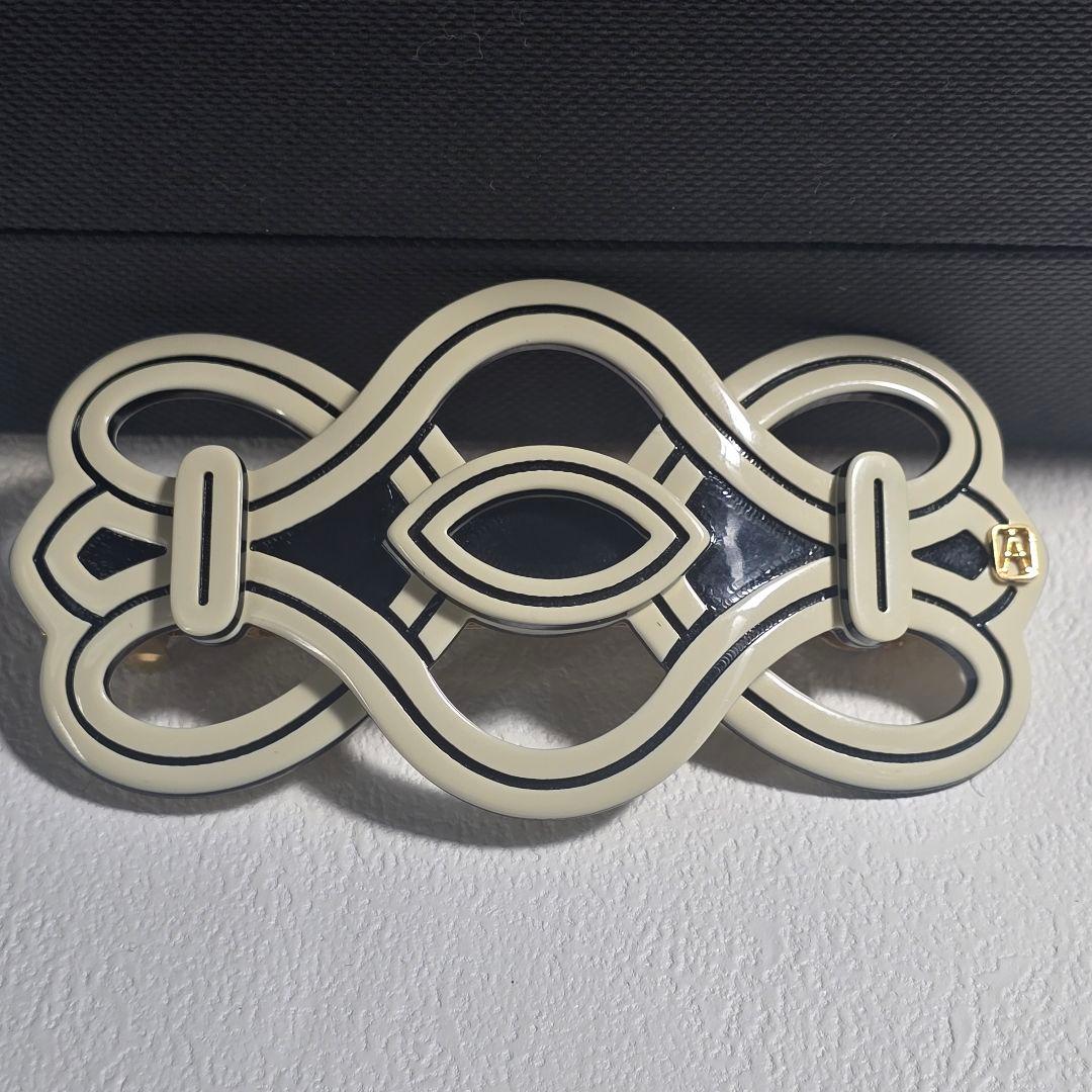 【美品✨】アレクサンドル ドゥ パリ バレッタ　ホワイト　ブラック