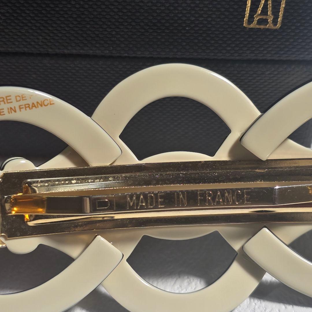 【美品✨】アレクサンドル ドゥ パリ バレッタ　ホワイト　ブラック