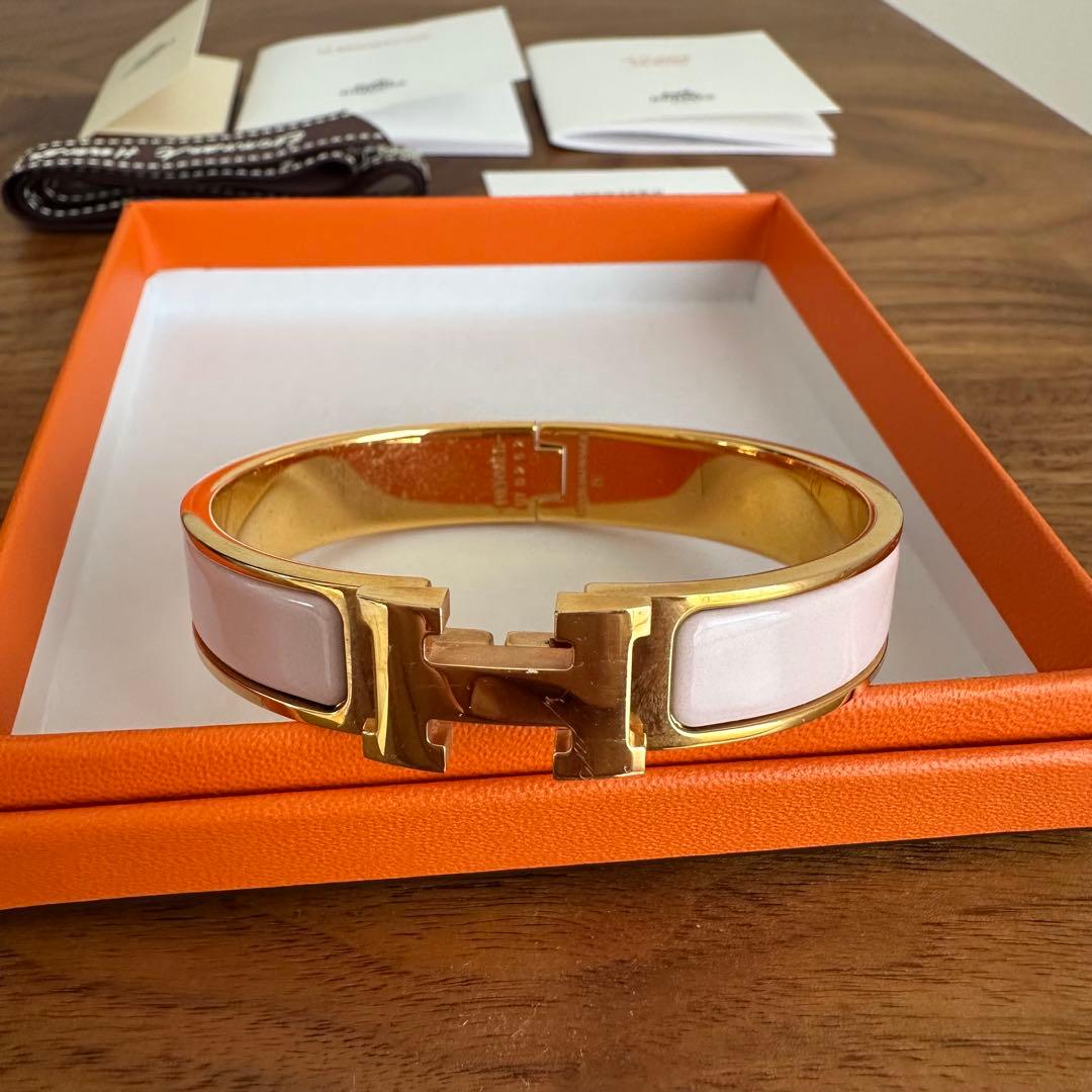 エルメス　HERMES クリックH ブレスレット　ピンク 【安心鑑定可】