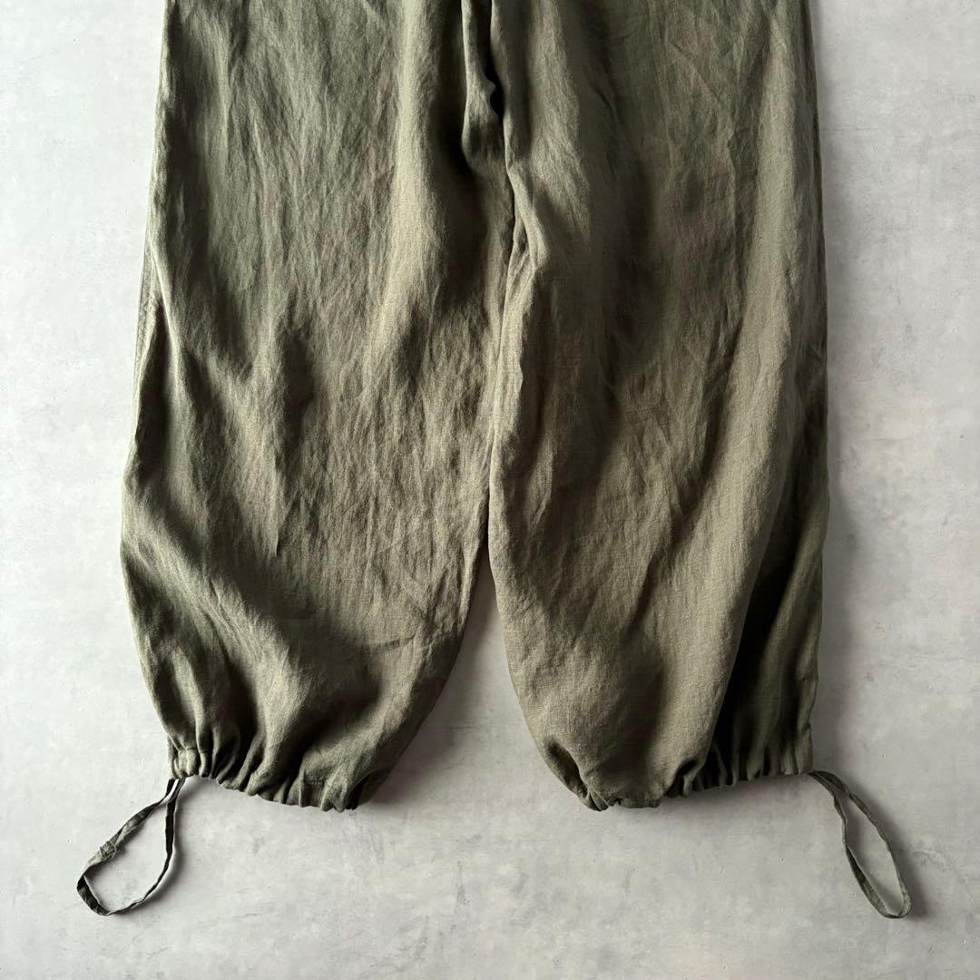 定番人気　TICCA　ティッカ　リネン　カーゴパンツ　麻100%　ウエストゴム