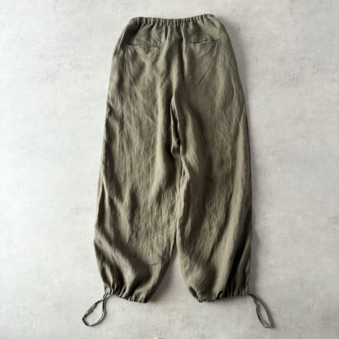 定番人気　TICCA　ティッカ　リネン　カーゴパンツ　麻100%　ウエストゴム