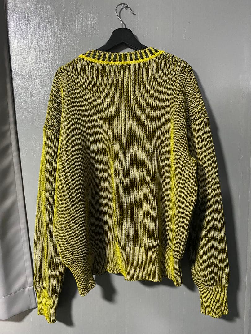 定価6万超 OUAT コットン ニット イエローXブラック 吉沢亮着用 M