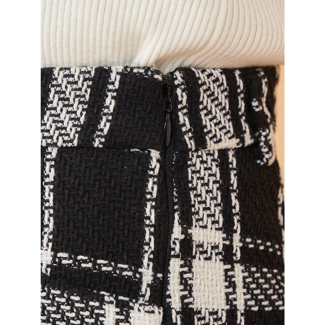 新品タグ付き ダーリッチ チェックツイードハイウエストショートパンツ アイボリー