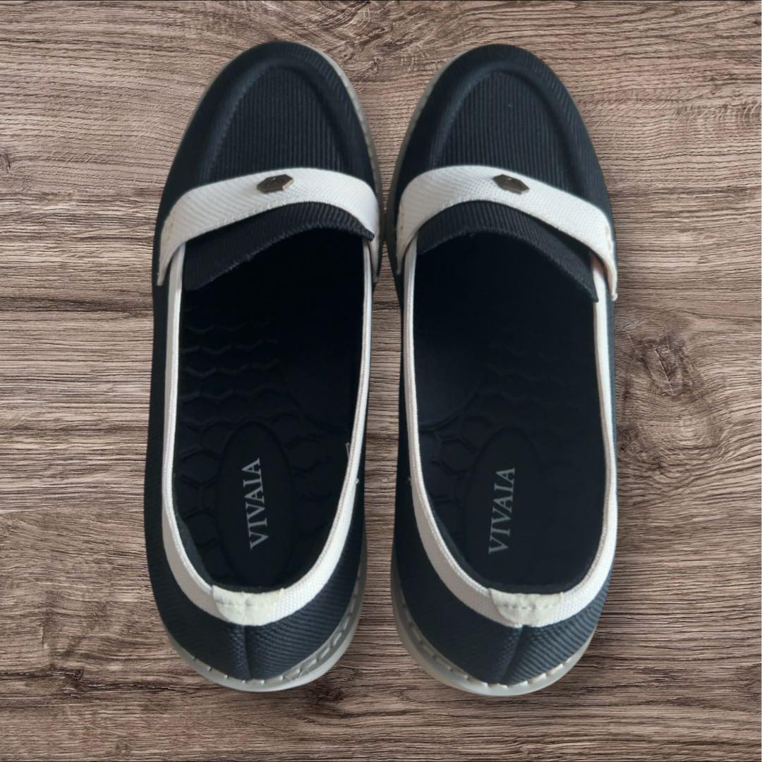 VIVAIA ビバイア　アーモンドトゥプラットフォームトラックソールローファー