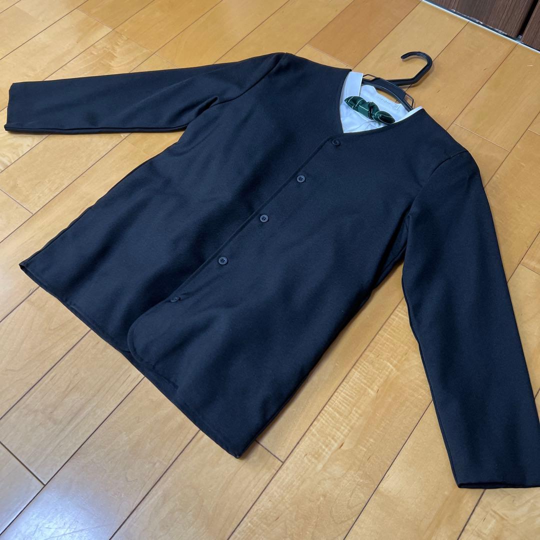 リジェールブラックノーカラーセットアップ 140cm 男の子スーツ4点セット