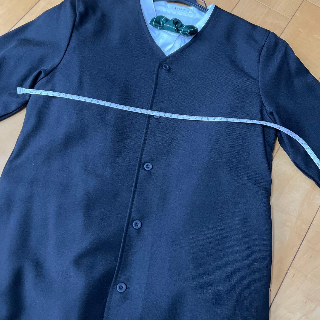 リジェールブラックノーカラーセットアップ 140cm 男の子スーツ4点セット