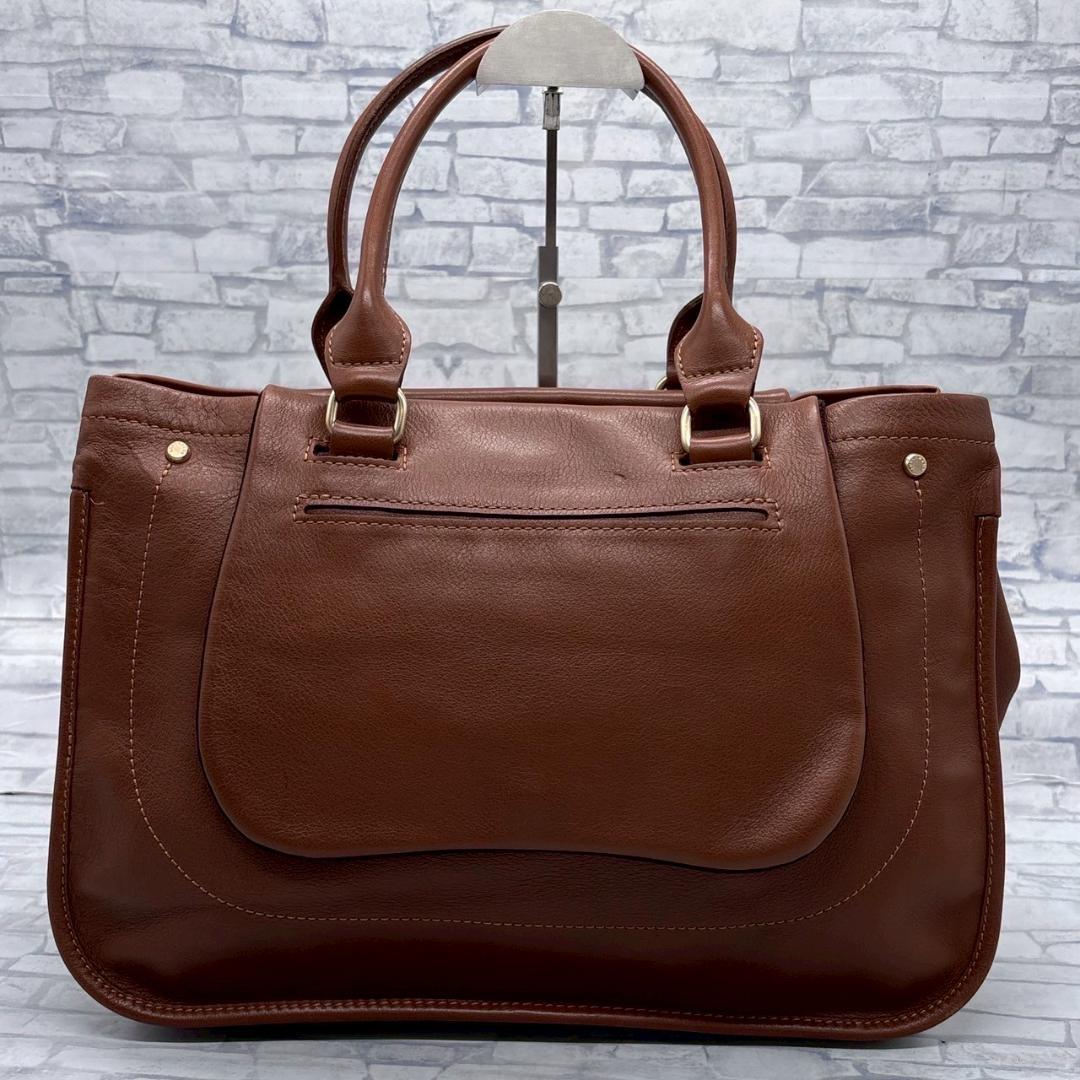LONGCHAMP ロンシャン ブラウンレザー ビジネスバッグ A4収納可能