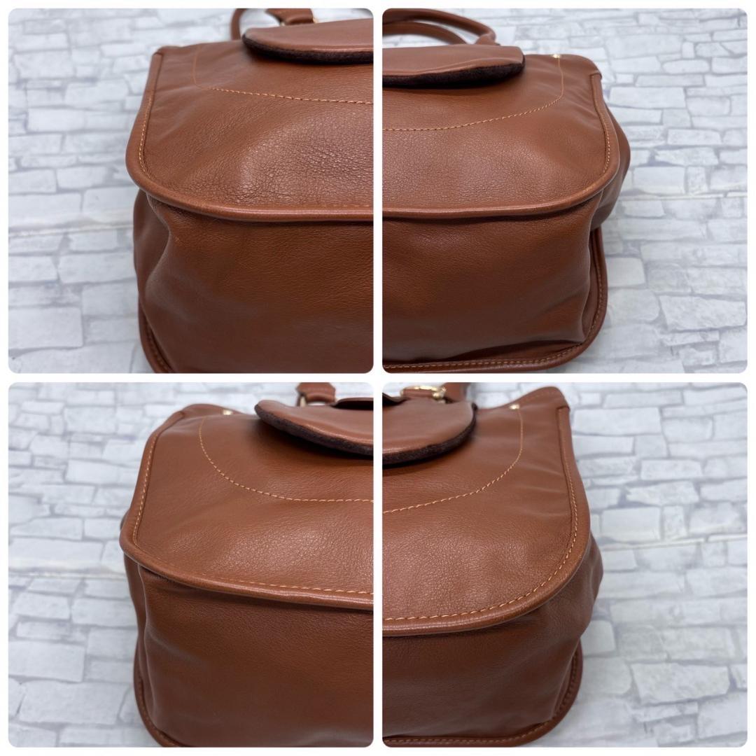 LONGCHAMP ロンシャン ブラウンレザー ビジネスバッグ A4収納可能