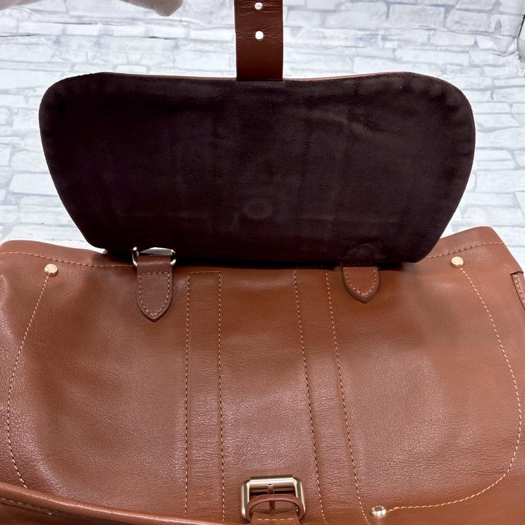LONGCHAMP ロンシャン ブラウンレザー ビジネスバッグ A4収納可能