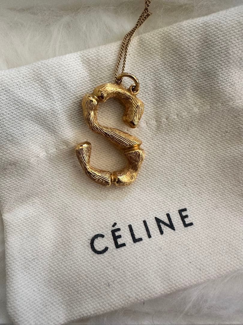 CÉLINE（OLD CÉLINE）イニシャルネックレス 純正チェーン＆箱