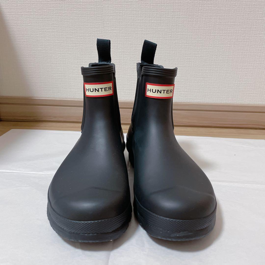新品 HUNTER チェルシーブーツ 黒 ショートレインブーツ