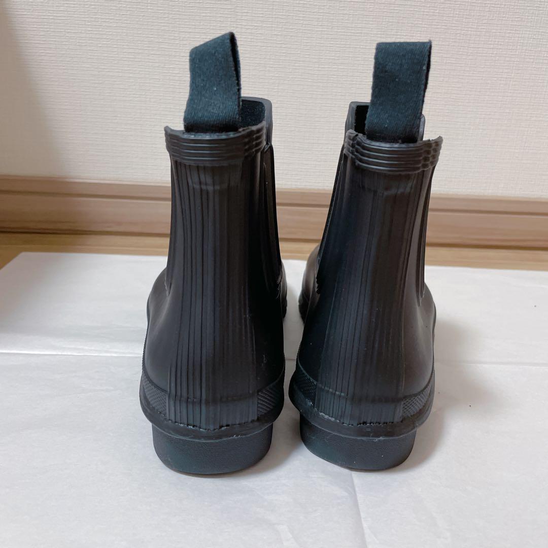 新品 HUNTER チェルシーブーツ 黒 ショートレインブーツ
