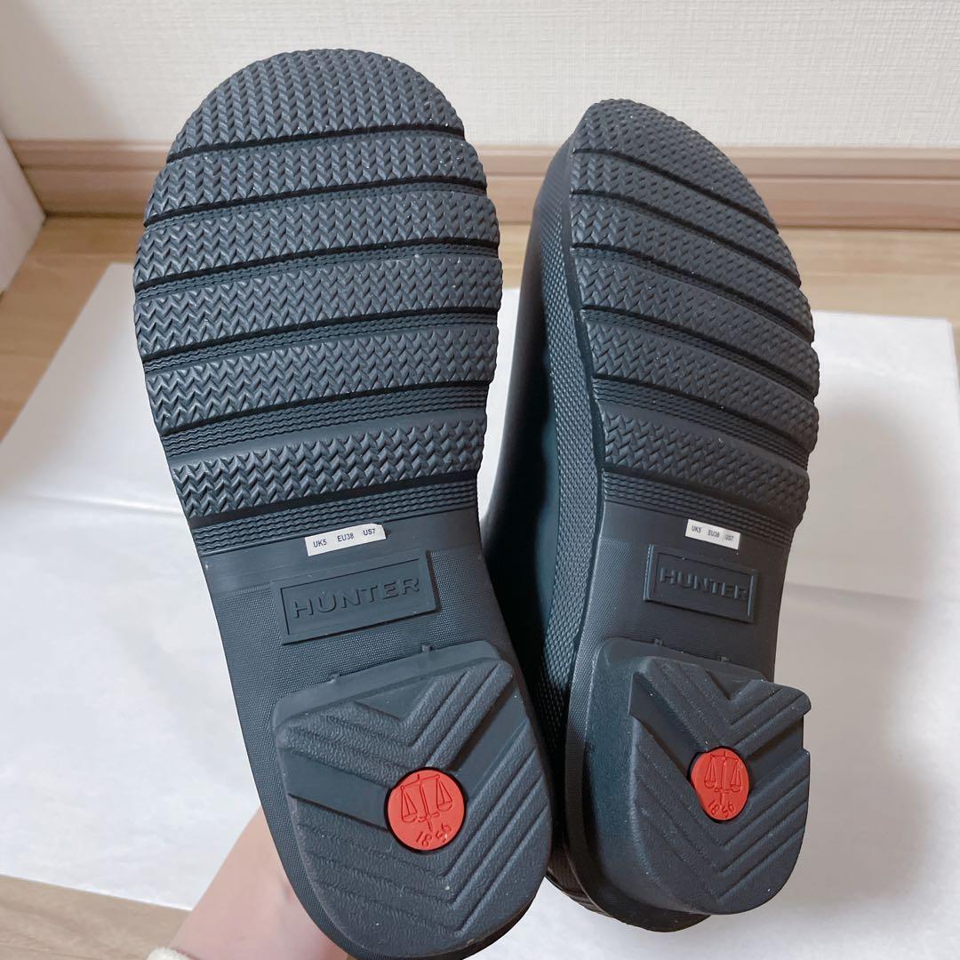 新品 HUNTER チェルシーブーツ 黒 ショートレインブーツ