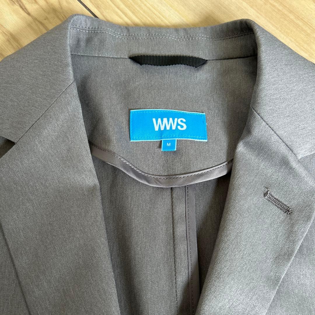 【中古品】WWS 大人のBizテーラードジャケット ビターグレー Mサイズ
